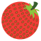 Icon of a strawberry, one of the fruits you can collect in the Smoothie Operator game.